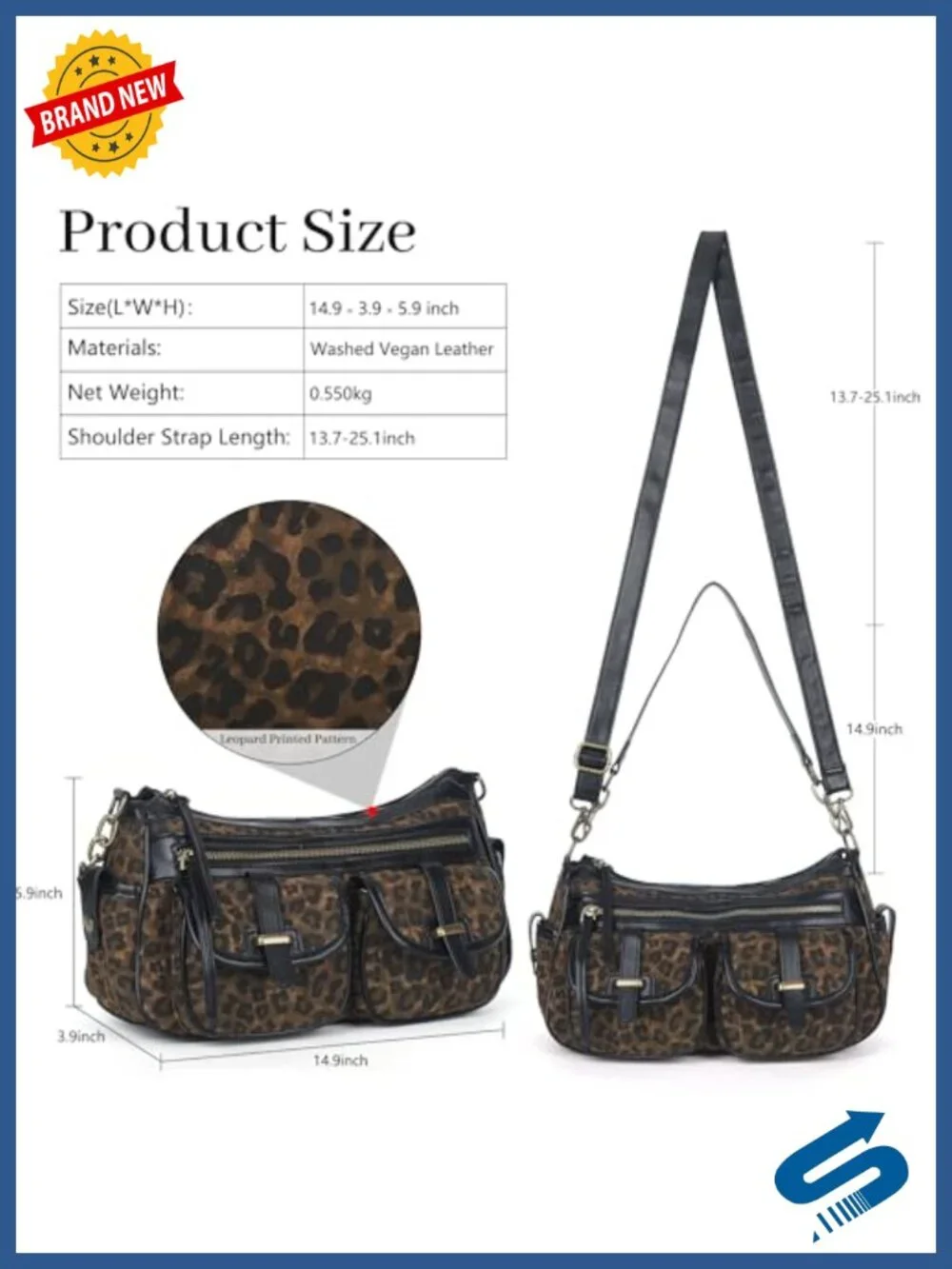 Hobo Purses for Women Crossbody Shoulder Bag Multi Pocket Vegan Leather Handbag